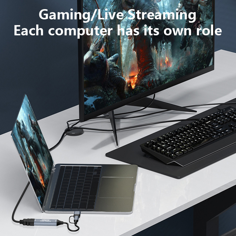 4K USB-C & USB 2.0 Video Capture Card 1080P HDMI to Type-C Grabber for ...