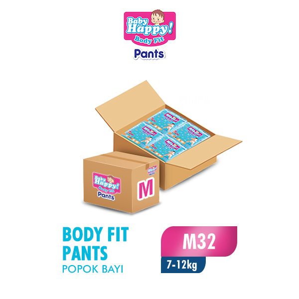 Baby Happy Pants Popok Bayi Celana M 32 isi 4 (kardus)