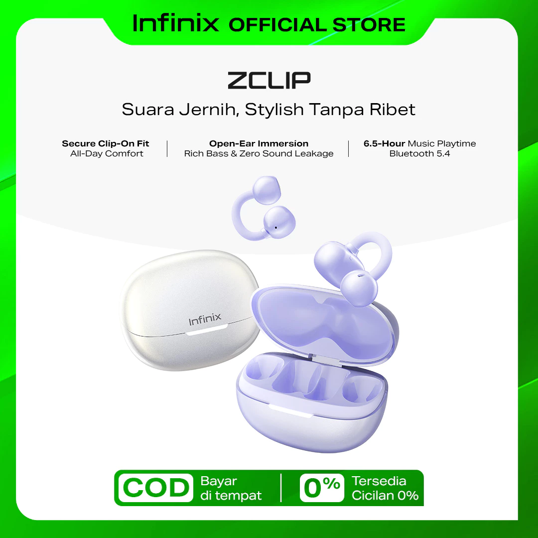 Infinix TWS XE04 - ZCLIP - 23 Hour Music Play Time - 300 mAh - Open Ear Immersion - IP54