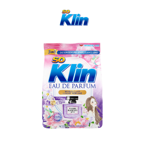 Soklin Eau de Parfum Deterjen Bubuk Fleurs Blanches No.7 Ungu 1,3 kg - Gambar 2