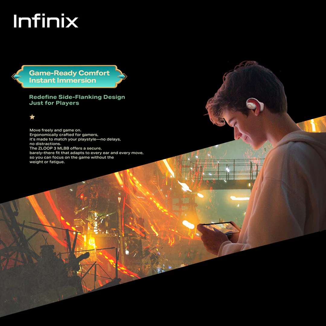 Infinix Zloop 3 - 30 Hours Playtime - Premium Sound Quality - AI Noise-Canceling Mic - Gambar 3
