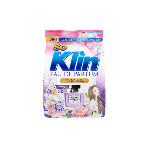 Soklin Eau de Parfum Deterjen Bubuk Fleurs Blanches No.7 Ungu 1,3 kg - Gambar 3