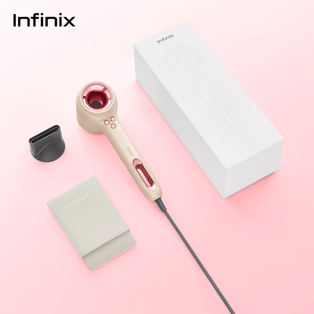 Infinix Hair Dryer / Pengering Rambut - 64db Ultra Silence - High Speed Drying - Smart Temperature Control - Magnetic Nozzle - Dust Proof - Gambar 3