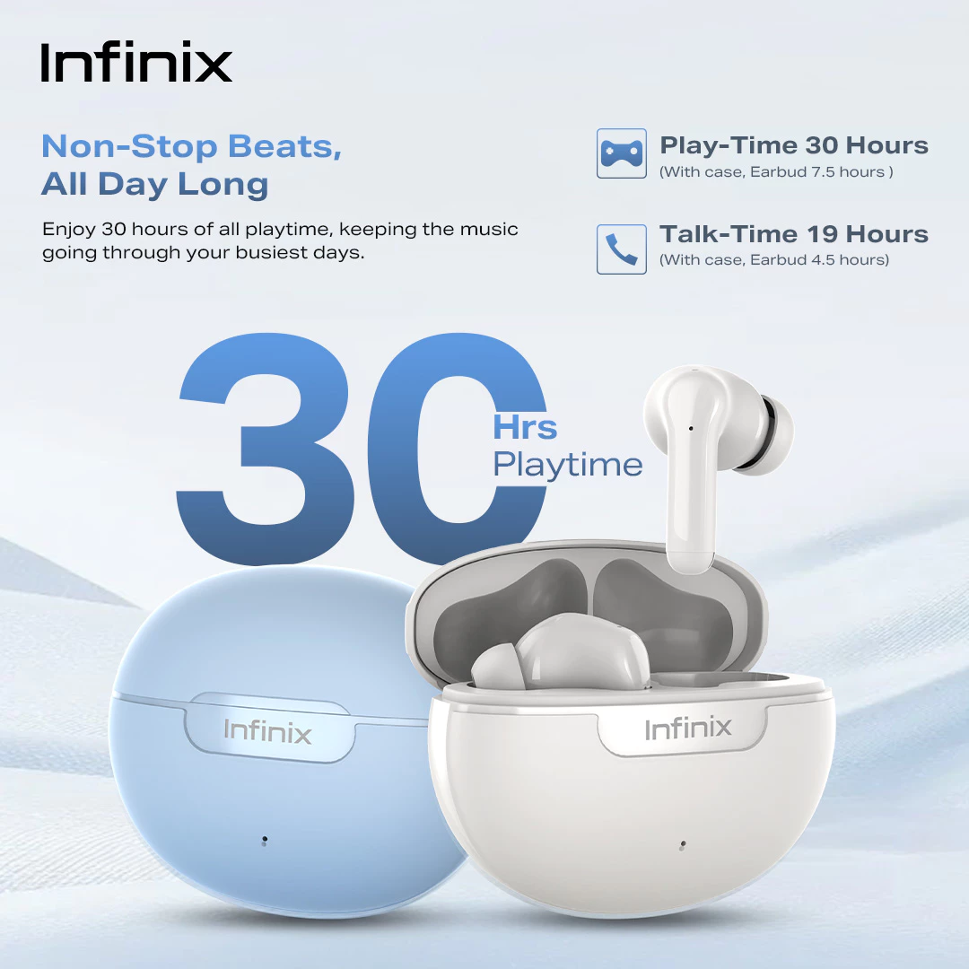 Infinix TWS XE36 - Xbuds H5 - AI ENC Crystal Clear Calls - IP54 - 30 hours Long Play Time - 400mAh - Gambar 4