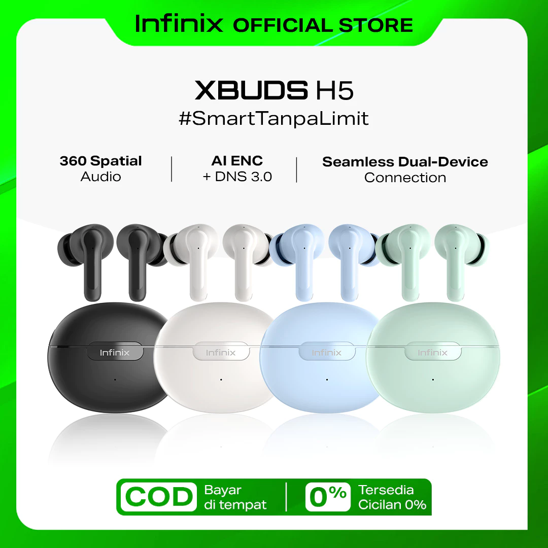 Infinix TWS XE36 - Xbuds H5 - AI ENC Crystal Clear Calls - IP54 - 30 hours Long Play Time - 400mAh