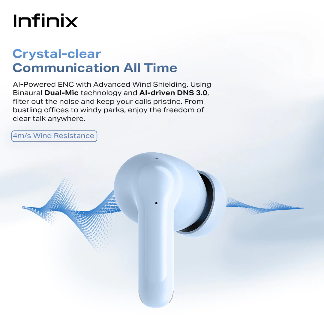 Infinix TWS XE36 - Xbuds H5 - AI ENC Crystal Clear Calls - IP54 - 30 hours Long Play Time - 400mAh - Gambar 3