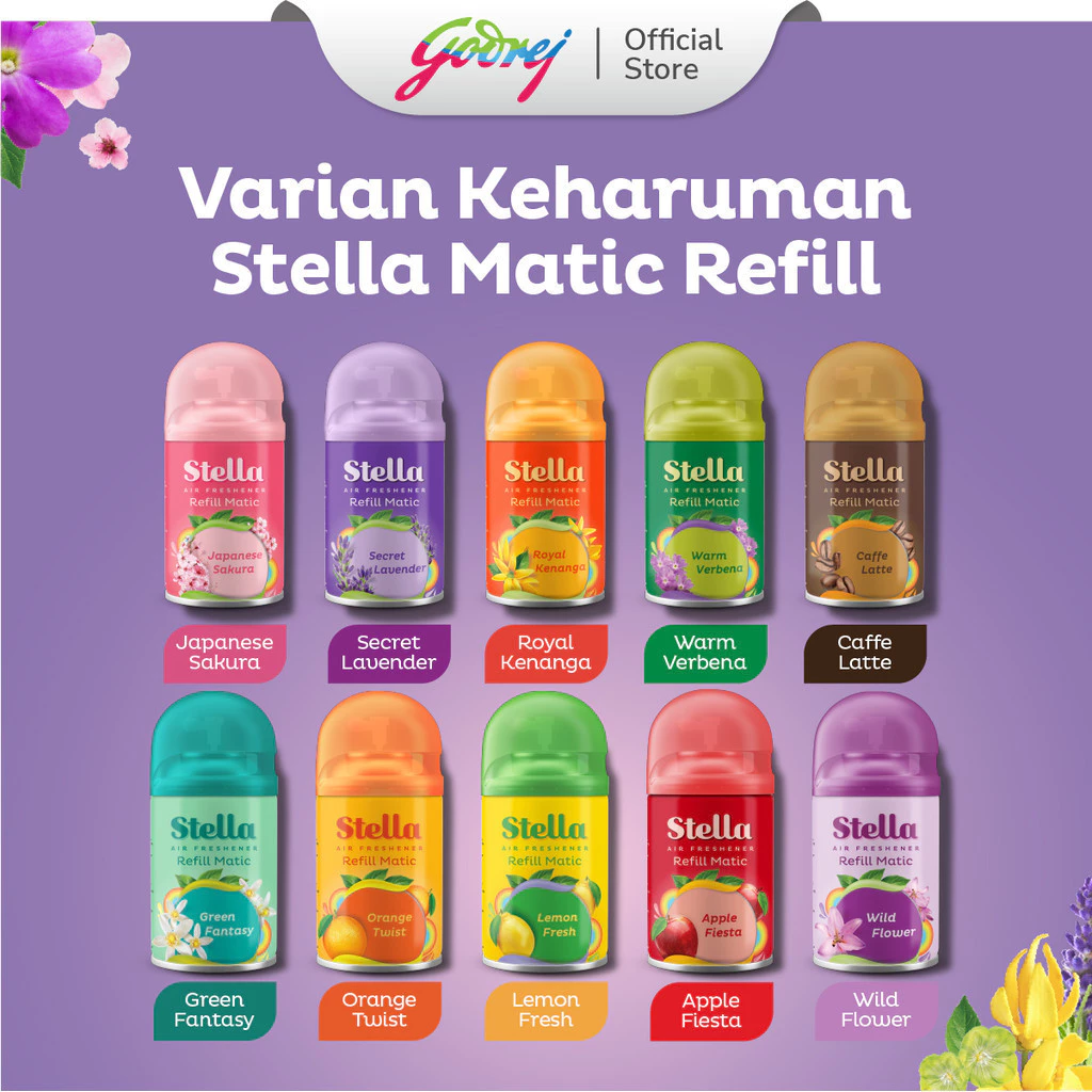 Stella Refill Matic Wild Flower 160ml + 65ml - Refill Pengharum Ruangan Otomatis - Gambar 4