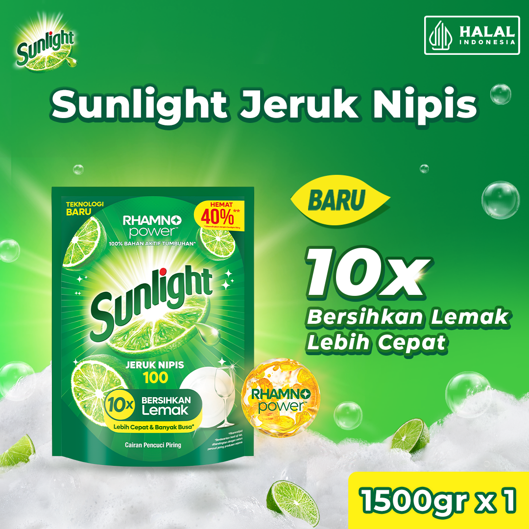 [FORMULA BARU] Sunlight Sabun Cuci Piring Jeruk Nipis 1500gr / Busanya Tumpeh-Tumpeh!