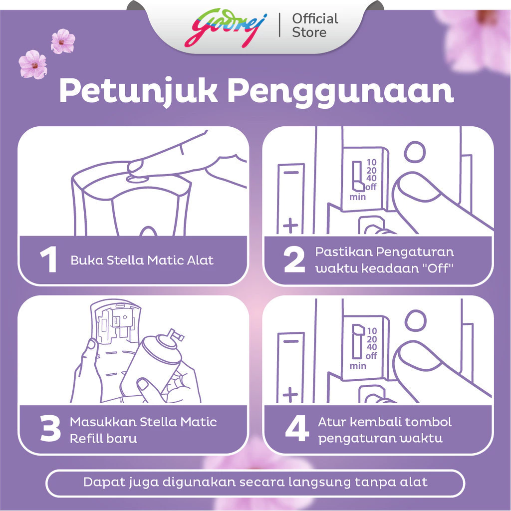 Stella Refill Matic Wild Flower 160ml + 65ml - Refill Pengharum Ruangan Otomatis - Gambar 3