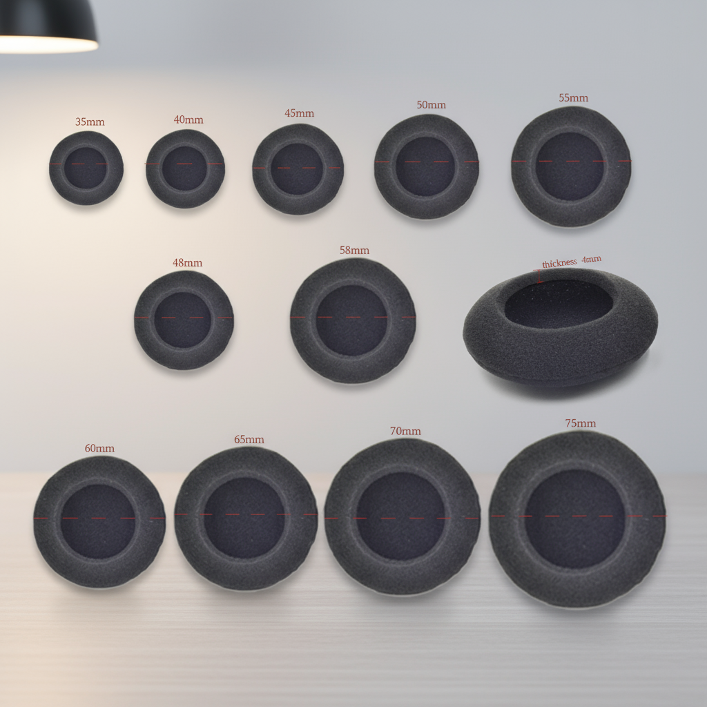 Thickened Foam Ear Pads Replacement Sponge Covers for Headphones 35mm ...