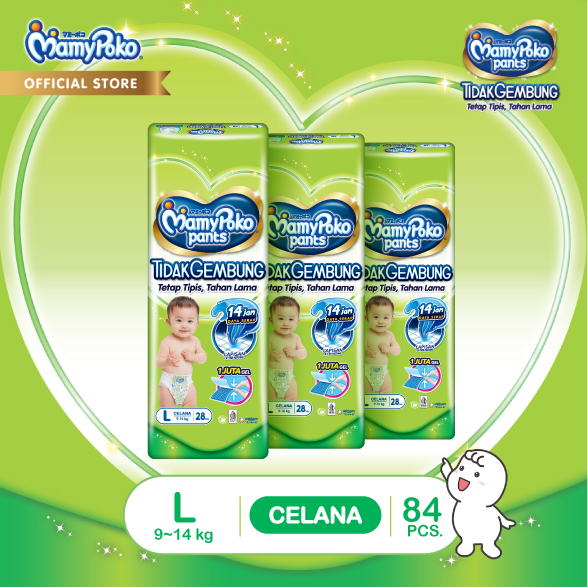 MamyPoko Pants X-tra Kering Slim Tidak Gembung - L 28 - 3 Packs