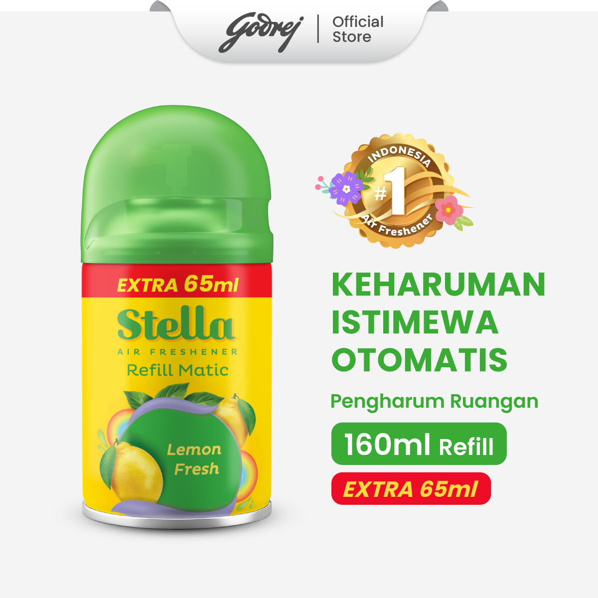 Stella Refill Matic Lemon Fresh 160ml + 65ml - Refill Pengharum Ruangan Otomatis