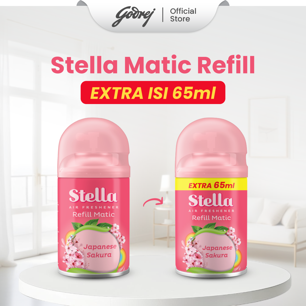 Stella Refill Matic Japanese Sakura 160ml + 65ml - Gambar 2