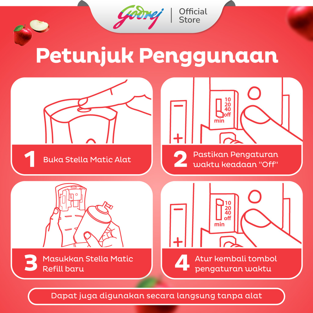 Stella Refill Matic Apple Fiesta 160ml +65 - Pengharum Ruangan Otomatis - Gambar 4