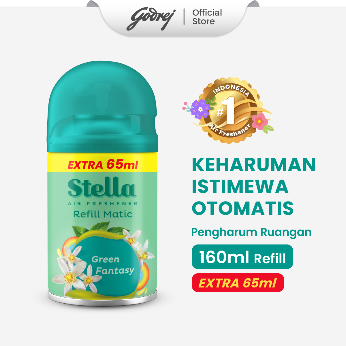 Stella Matic Refill green Fantasy 160ml+65 - Refill Pengharum Ruangan Otomatis