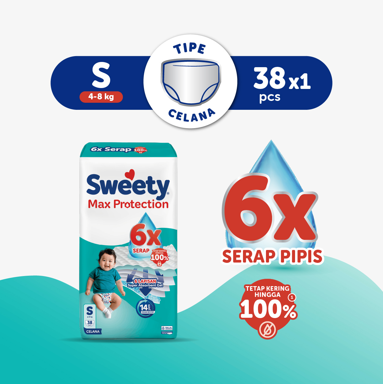 Sweety Silver Max Protection S 38s Popok Celana Baby Diapers - Special Upcount