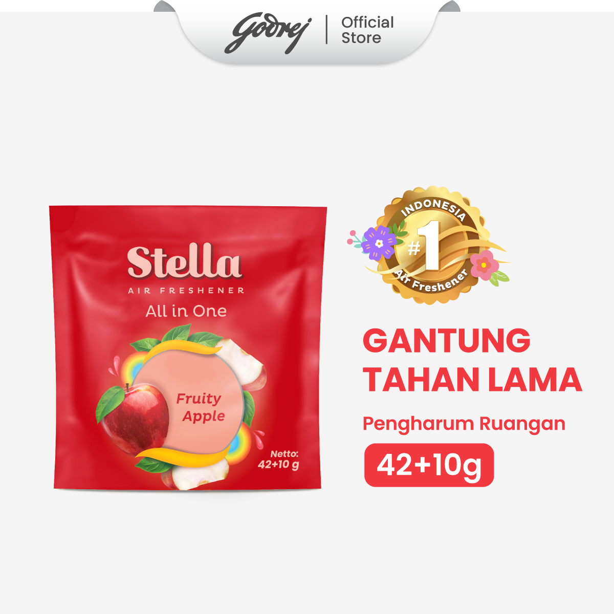 Stella All In One Fruity Apple 42+10gr - Pengharum Ruangan