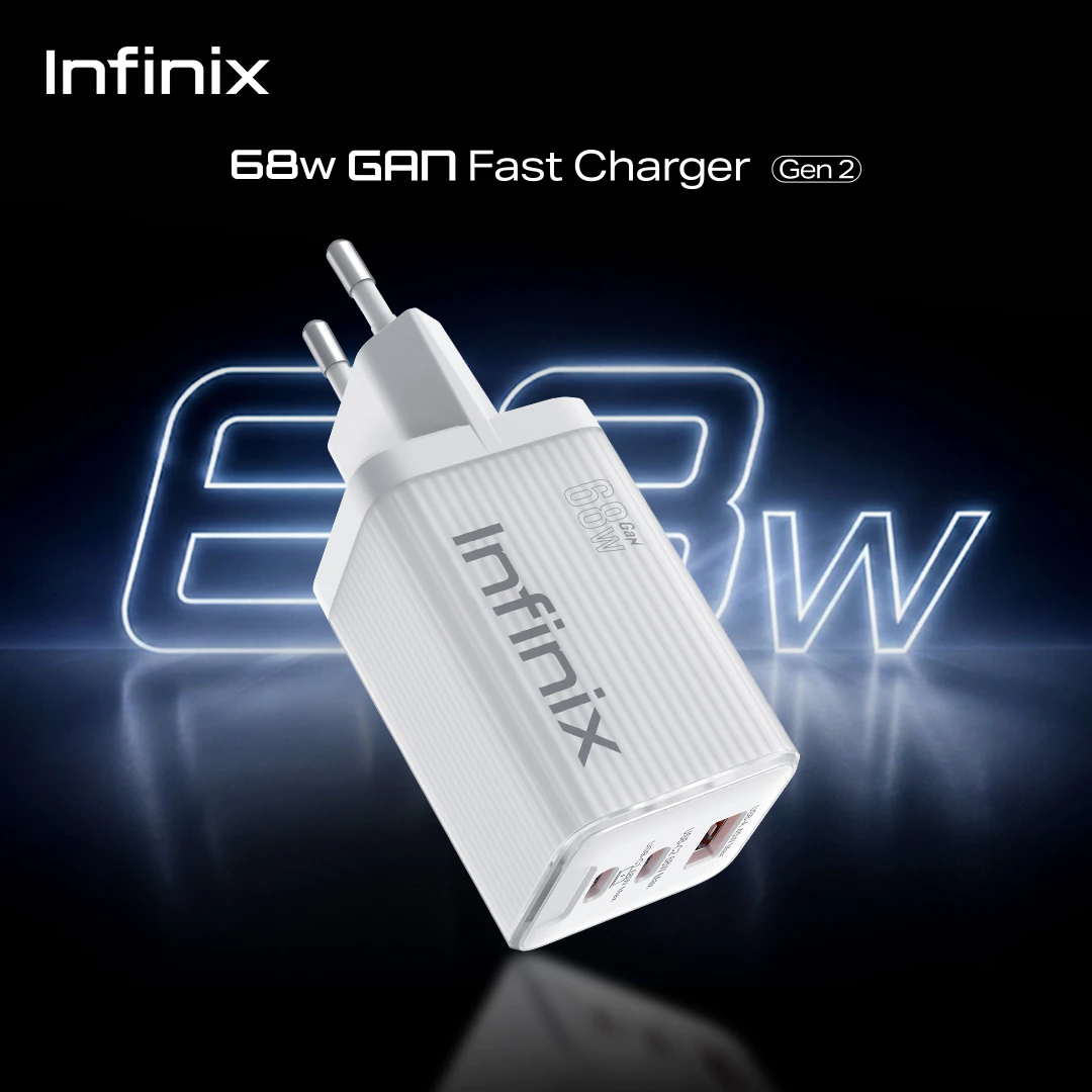 Infinix Charger Kit XC68 - Gan Fast Charger - 68W Gan - Multi Port and Multi Protocol Fast Charge - Support all devices - Gambar 2