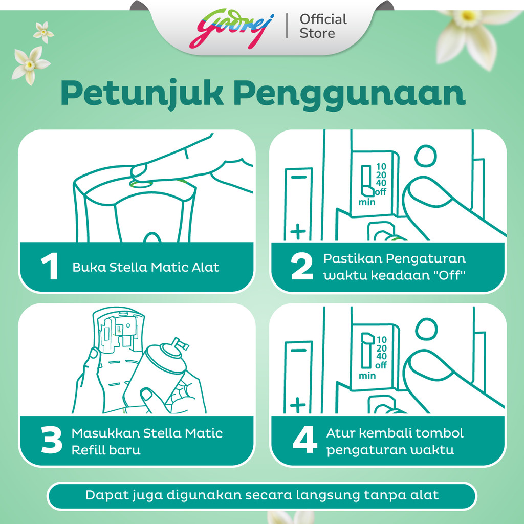 Stella Matic Refill green Fantasy 160ml+65 - Refill Pengharum Ruangan Otomatis - Gambar 4