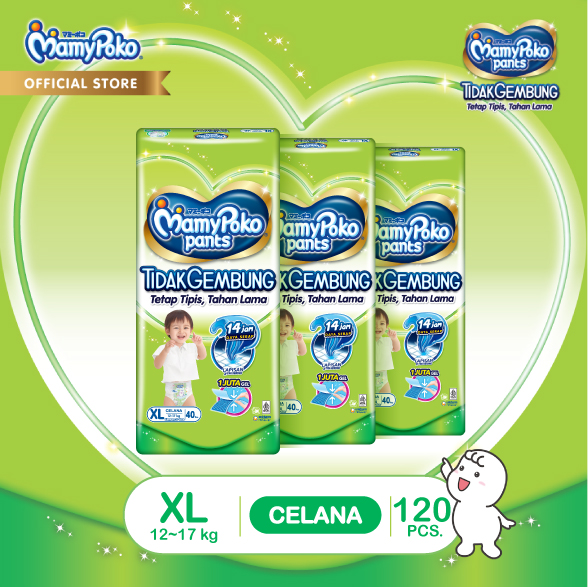 MamyPoko Pants X-tra Kering Slim Tidak Gembung - XL 40 - 3 Packs