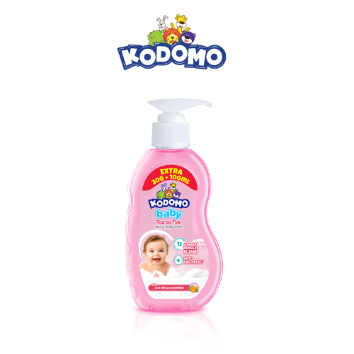 Kodomo Top To Toe Wash Pink Pump 400 ml - Gambar 2
