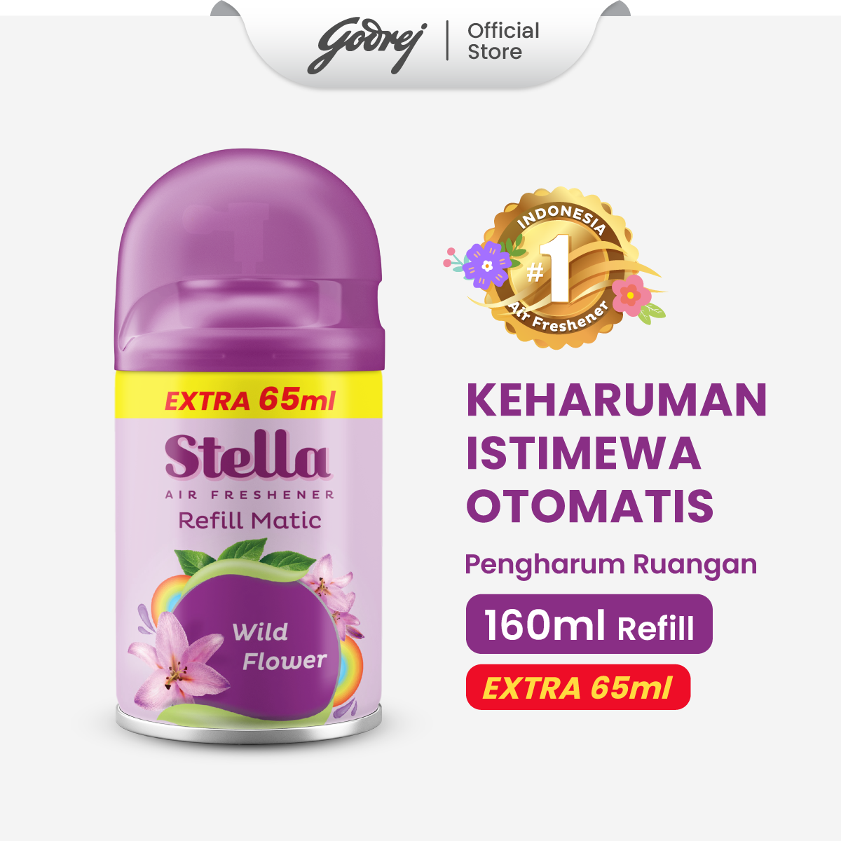 Stella Refill Matic Wild Flower 160ml + 65ml - Refill Pengharum Ruangan Otomatis