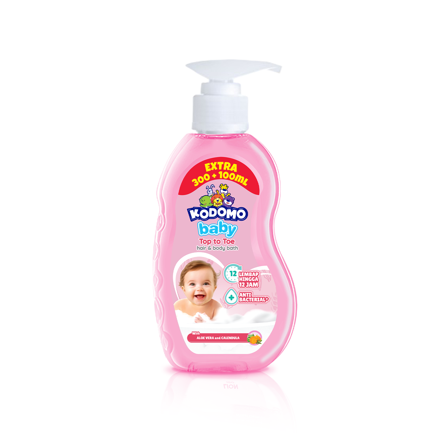 Kodomo Top To Toe Wash Pink Pump 400 ml - Gambar 3