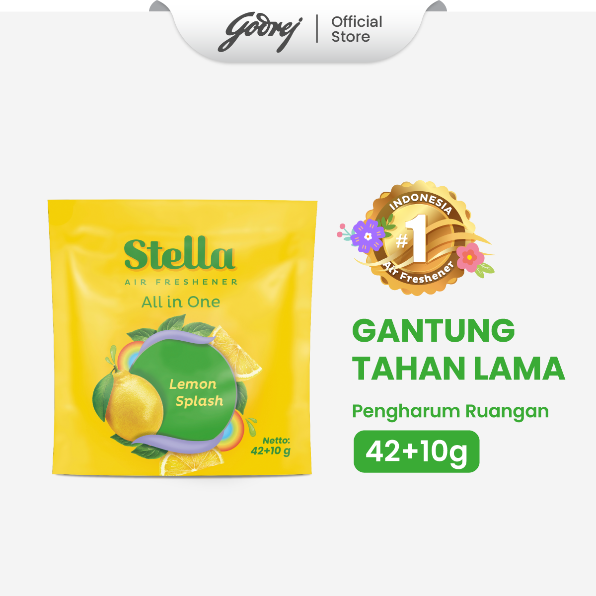 Stella All In One Lemon Splash 42+10gr - Pengharum Ruangan