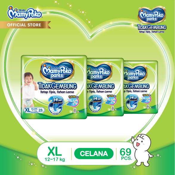 MamyPoko Pants X-tra Kering Slim Tidak Gembung - XL 23 - 3 Packs