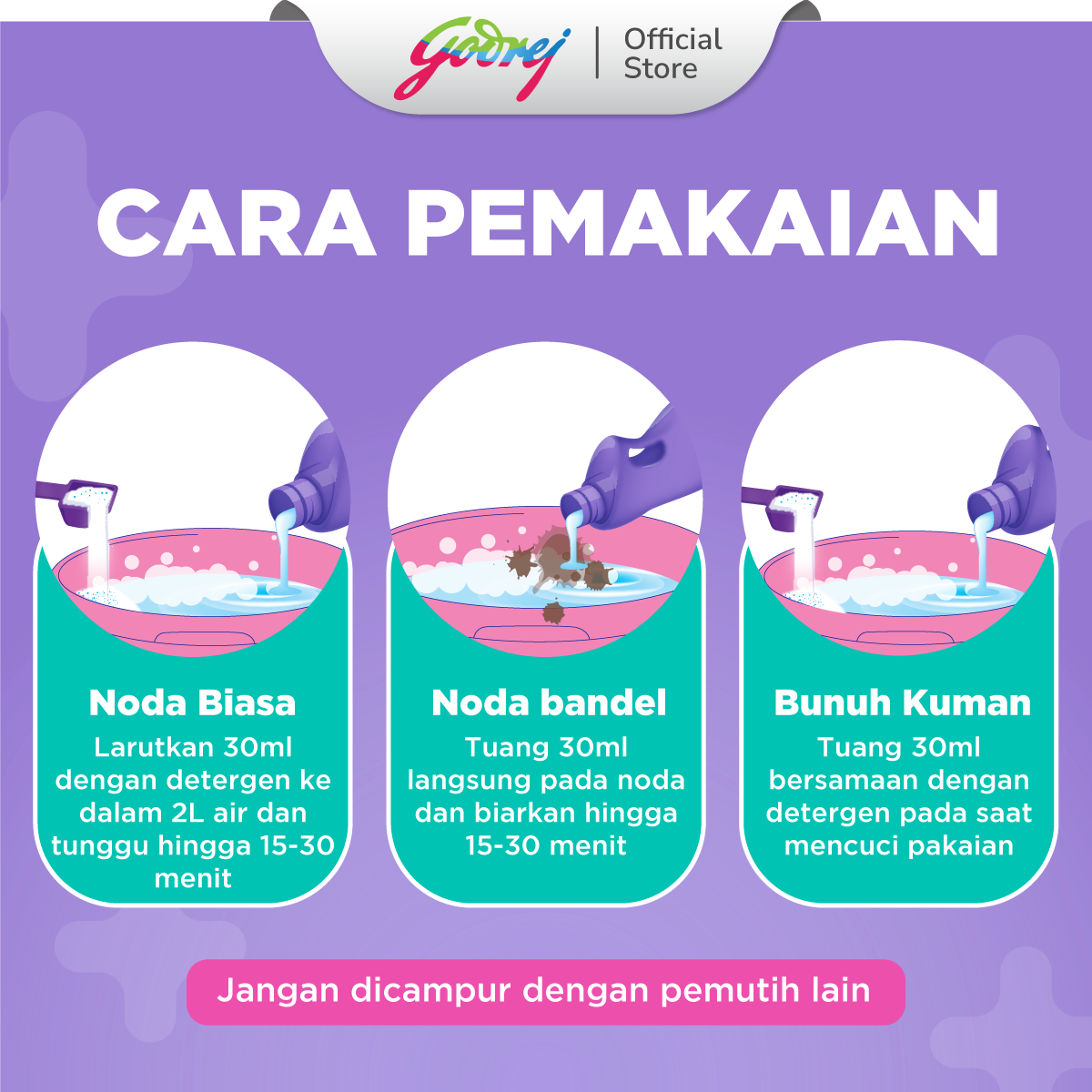 Proclin Penghilang Noda Pouch 800 ml - Penghilang Noda Pakaian - Gambar 3