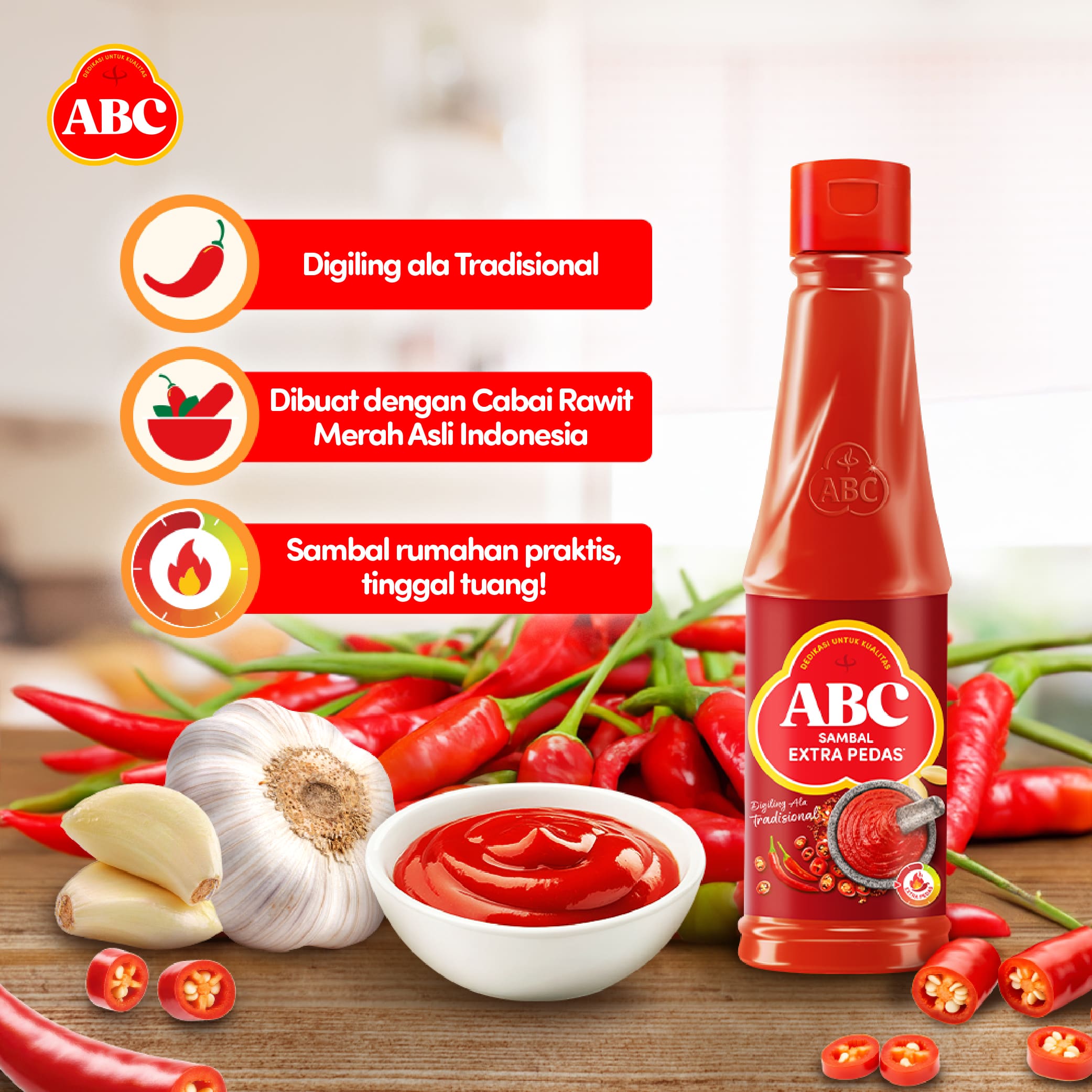 ABC Saus Sambal Extra Pedas 130 mL - Gambar 3