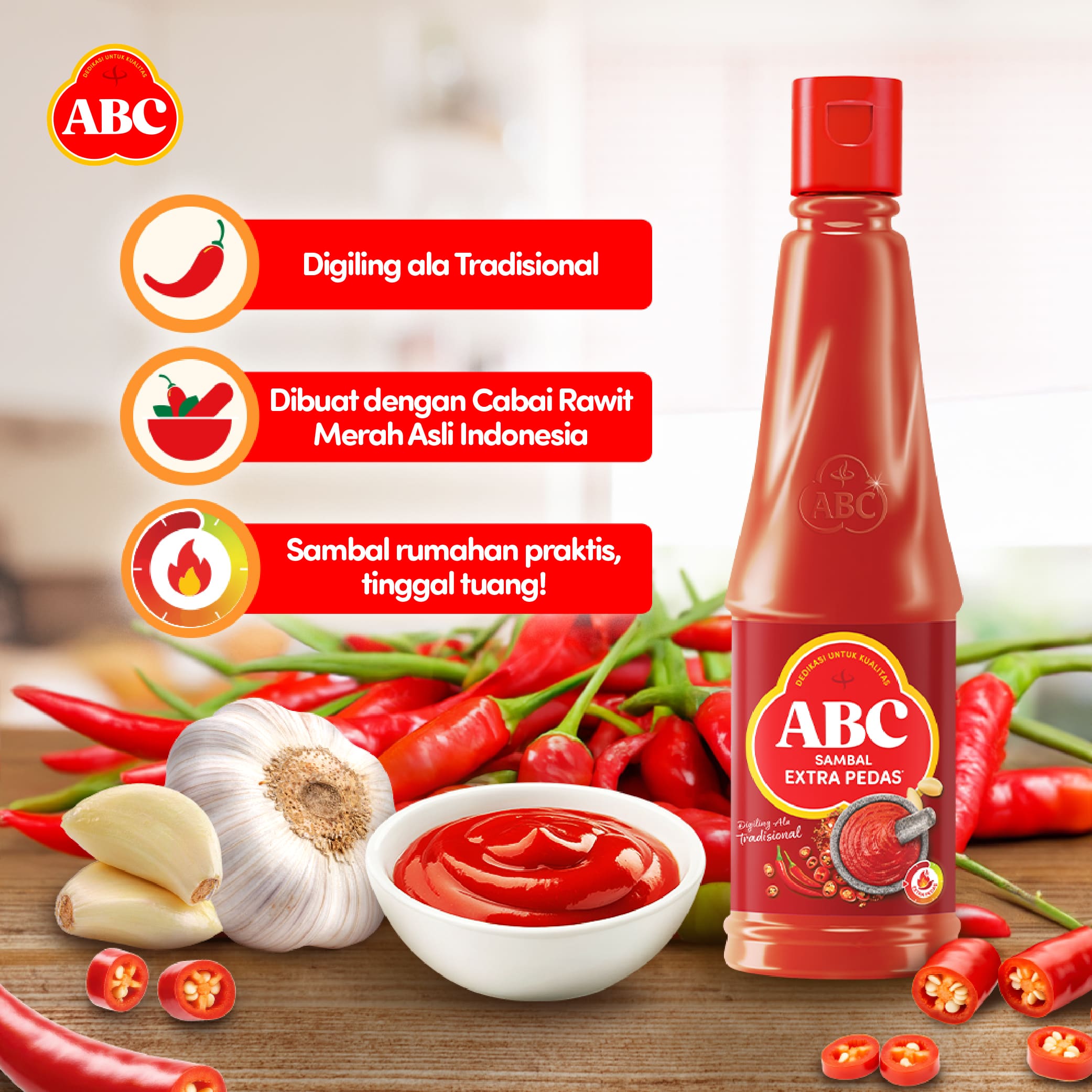 ABC Saus Sambal Extra Pedas 270 mL - Gambar 3