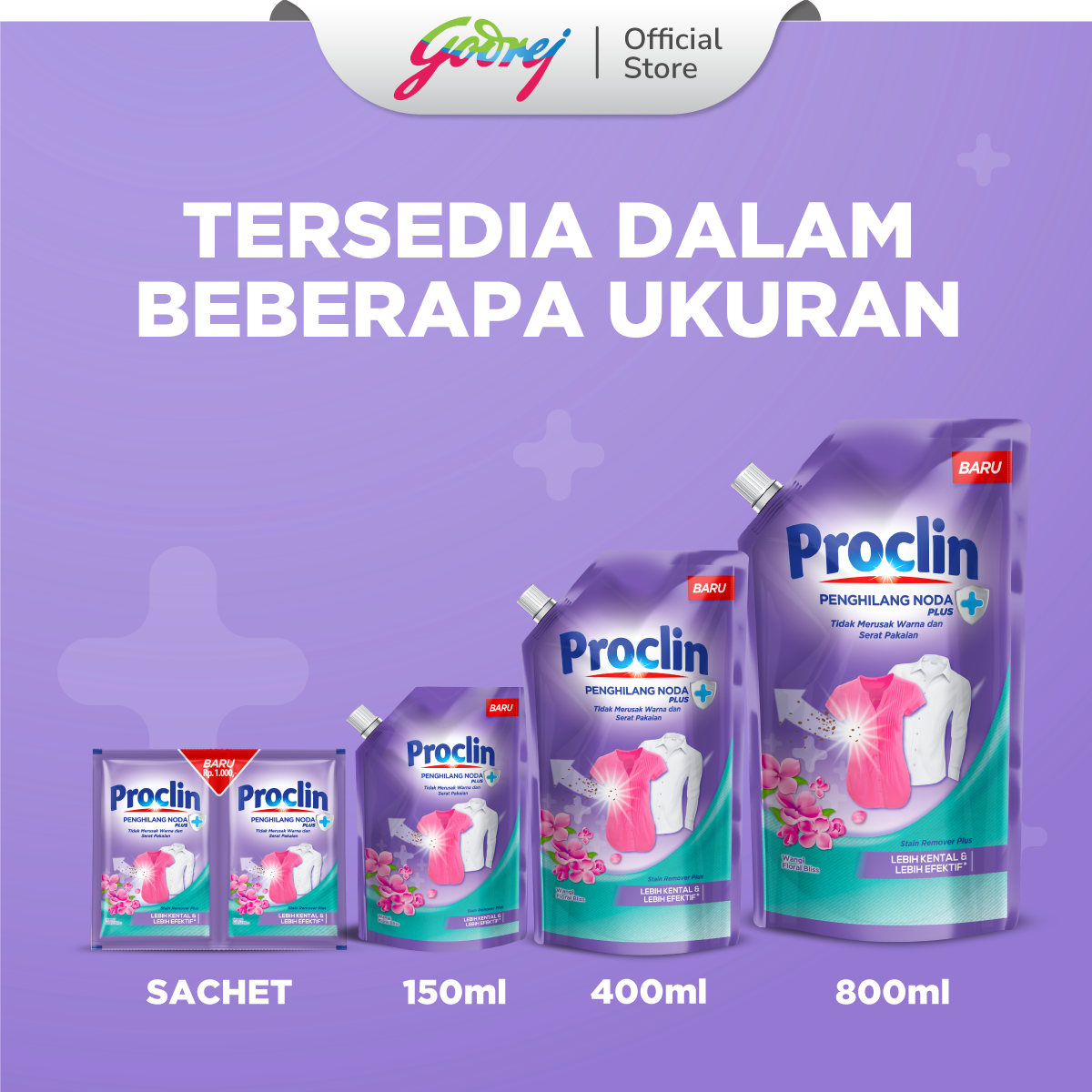 Proclin Penghilang Noda Pouch 800 ml - Penghilang Noda Pakaian - Gambar 4