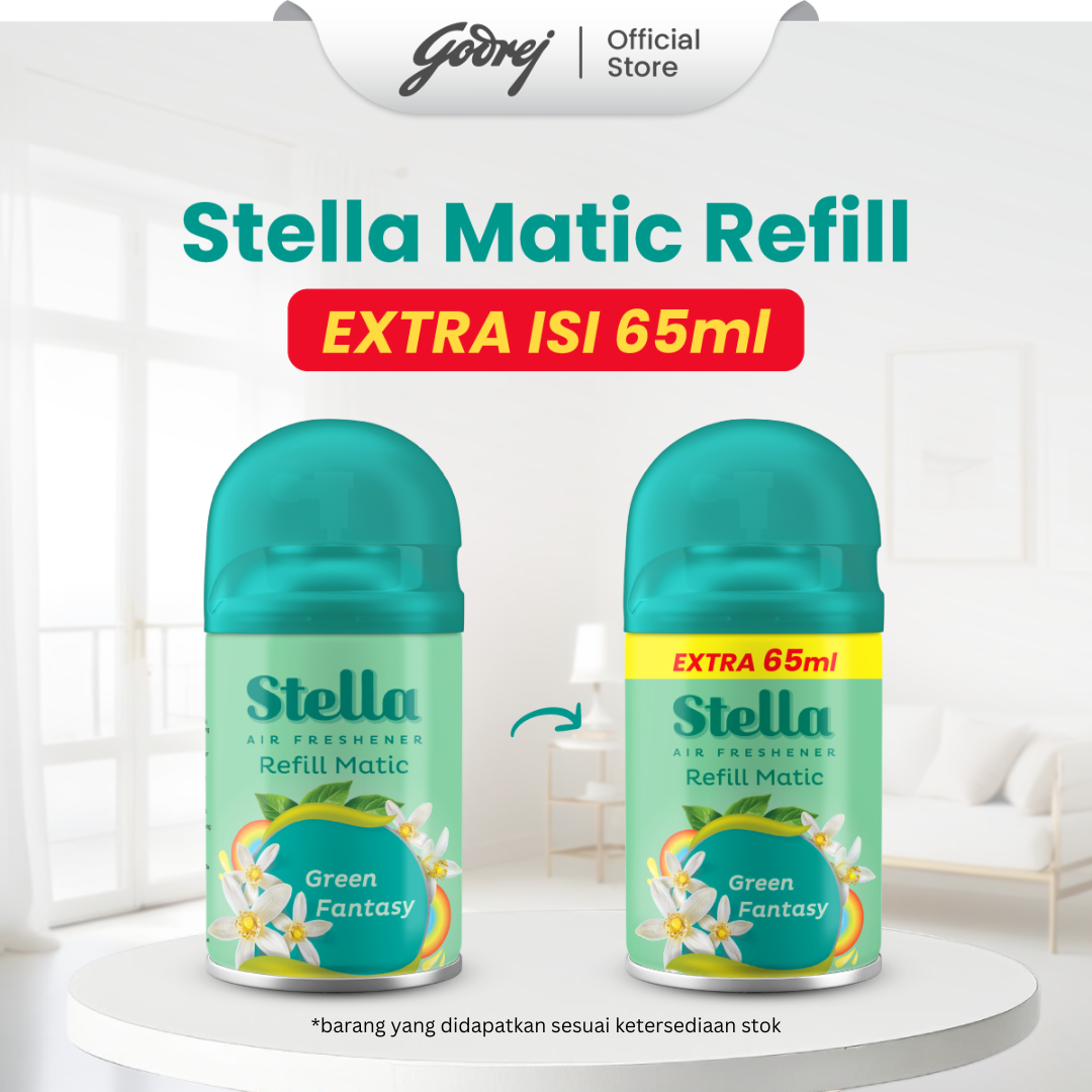 Stella Matic Refill green Fantasy 160ml+65 - Refill Pengharum Ruangan Otomatis - Gambar 2