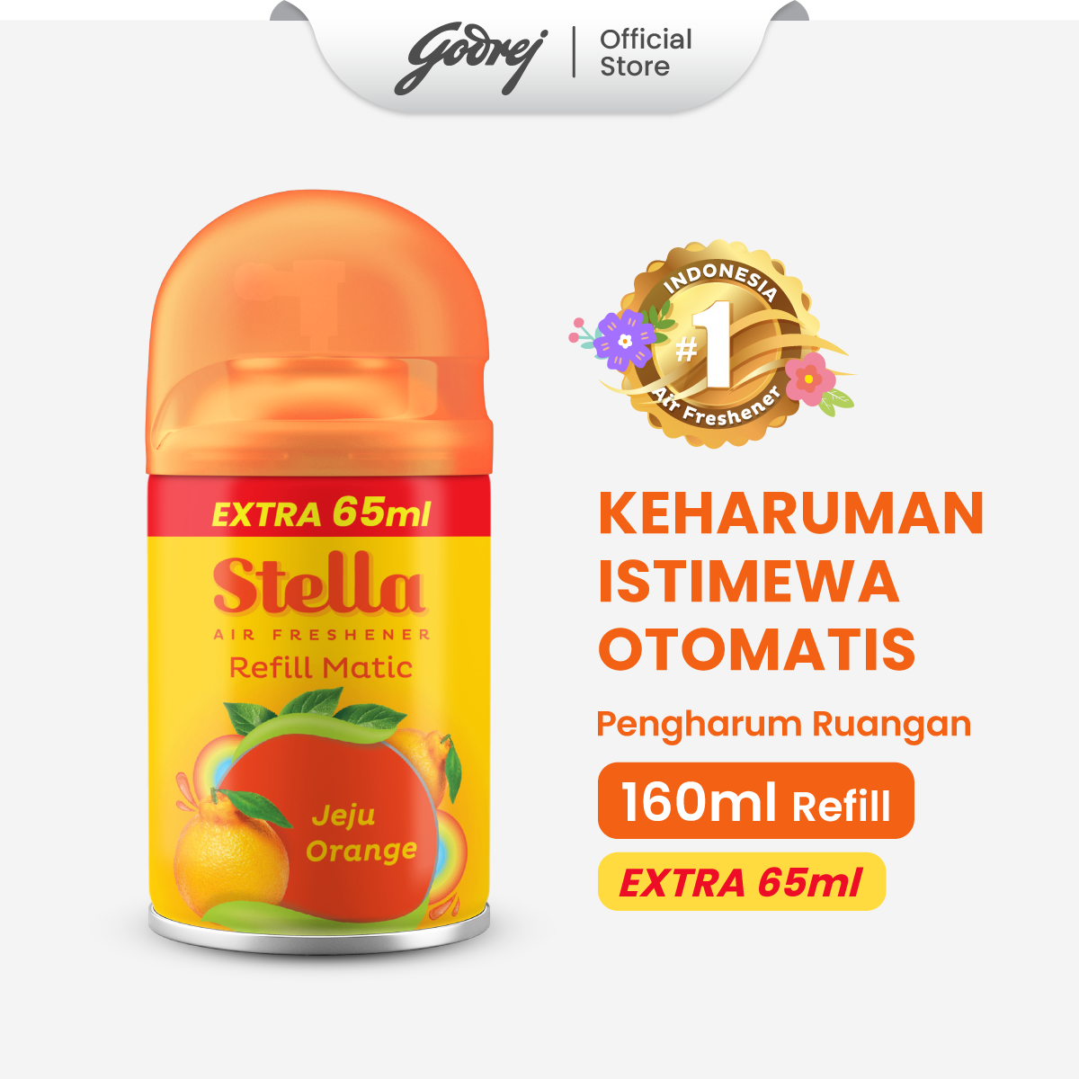 Stella Refill Matic Jeju Orange 160ml+65ml - Pengharum Ruangan Otomatis