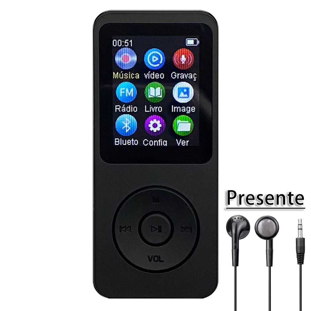 Bluetooth 5.0 MP3 Player with HIFI Sports Speaker FM Radio Voice E-book ...