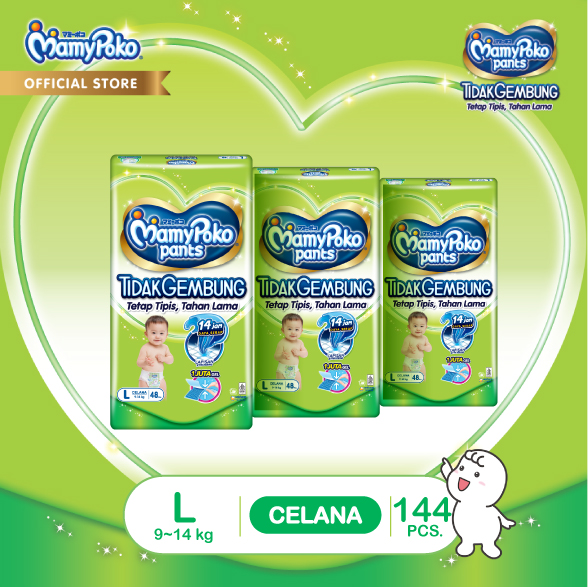 MamyPoko Pants X-tra Kering Slim Tidak Gembung - L 48 - 3 Packs