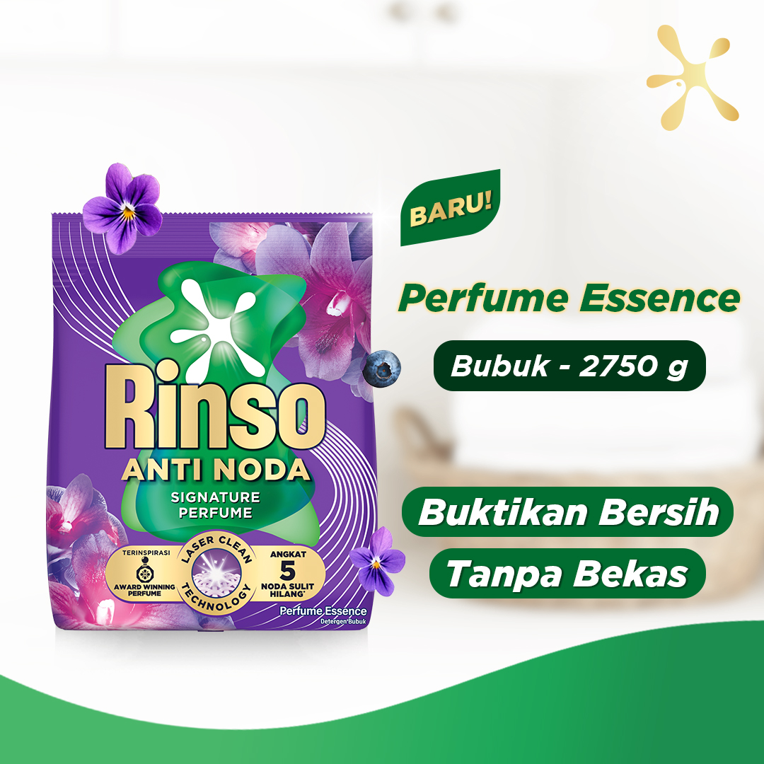 [Lebih Besar, Lebih Hemat] Rinso Baru Detergen Bubuk Varian Perfume Essence 2.75kg