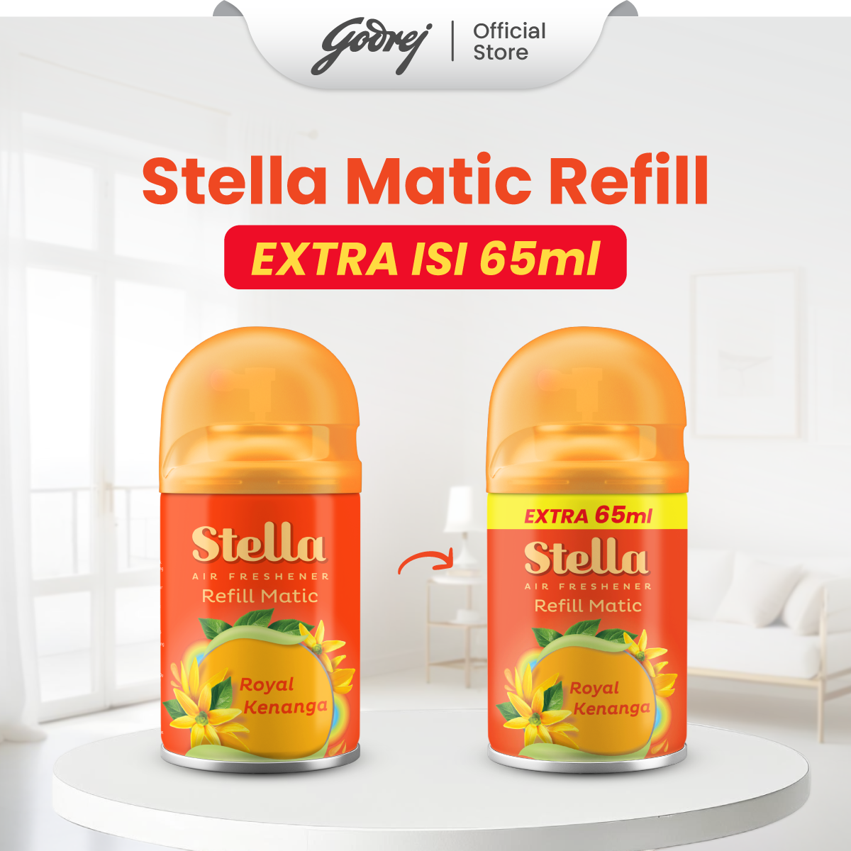 Stella Refill Matic Royal Kenanga 160ml + 65ml - Pengharum Ruangan Otomatis - Gambar 2