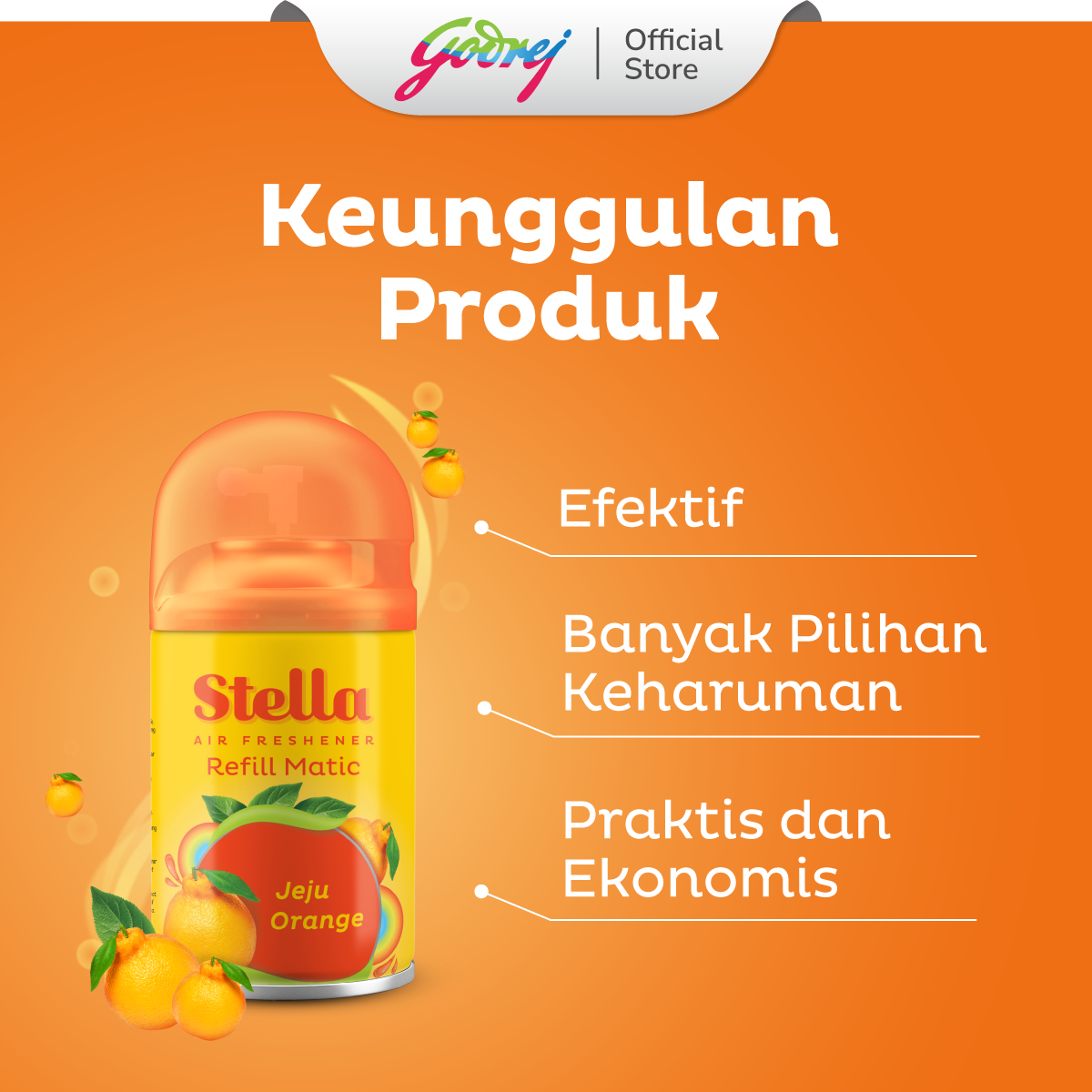 Stella Refill Matic Jeju Orange 160ml+65ml - Pengharum Ruangan Otomatis - Gambar 4