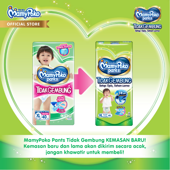 MamyPoko Pants X-tra Kering Slim Tidak Gembung - XL 40 - 3 Packs - Gambar 2