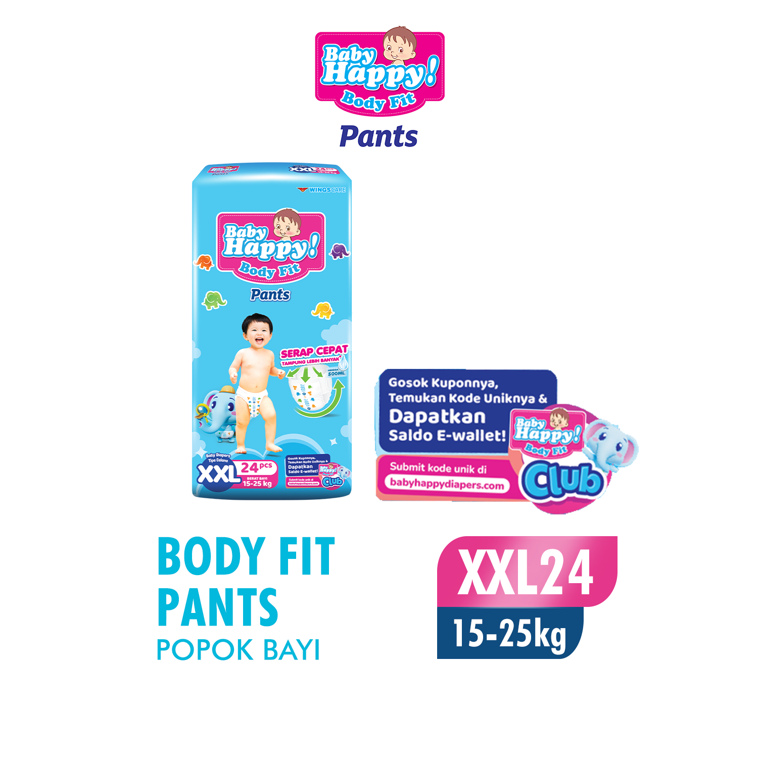 Baby Happy Pants Popok Bayi Celana XXL 24