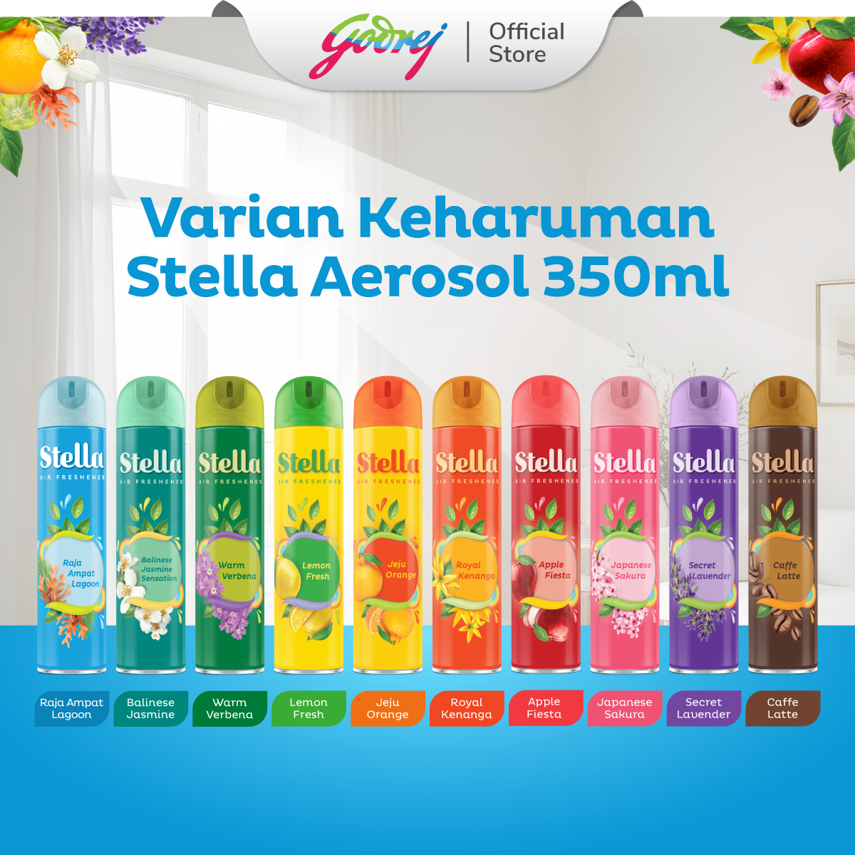Stella Aerosol Raja Ampat Lagoon 350ml + 50ml - Pengharum Pewangi Ruangan Semprot - Gambar 3