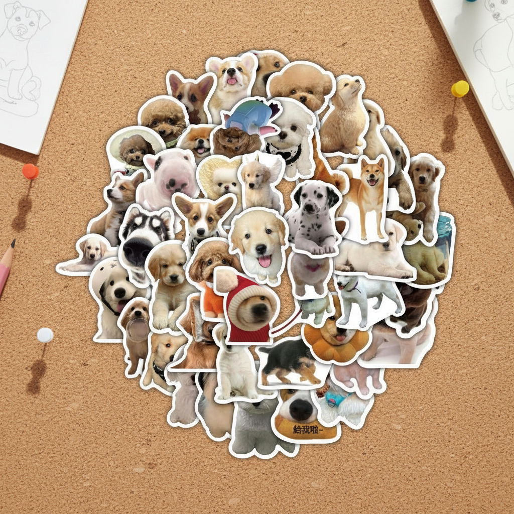 60 Waterproof Dog Stickers Featuring Realistic Artwork - Sweet Pet ...
