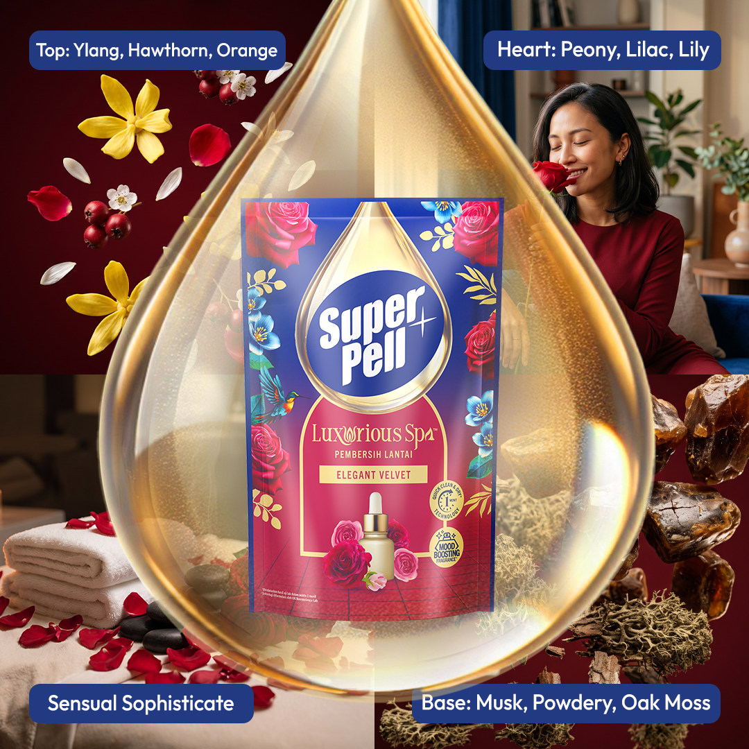 [BARU!] SuperPell Luxurious Spa Elegant Velvet Pembersih Lantai 760gr Sensual Sophisticated Floor Cleaner Lantai Pel Harum Wangi - Gambar 2