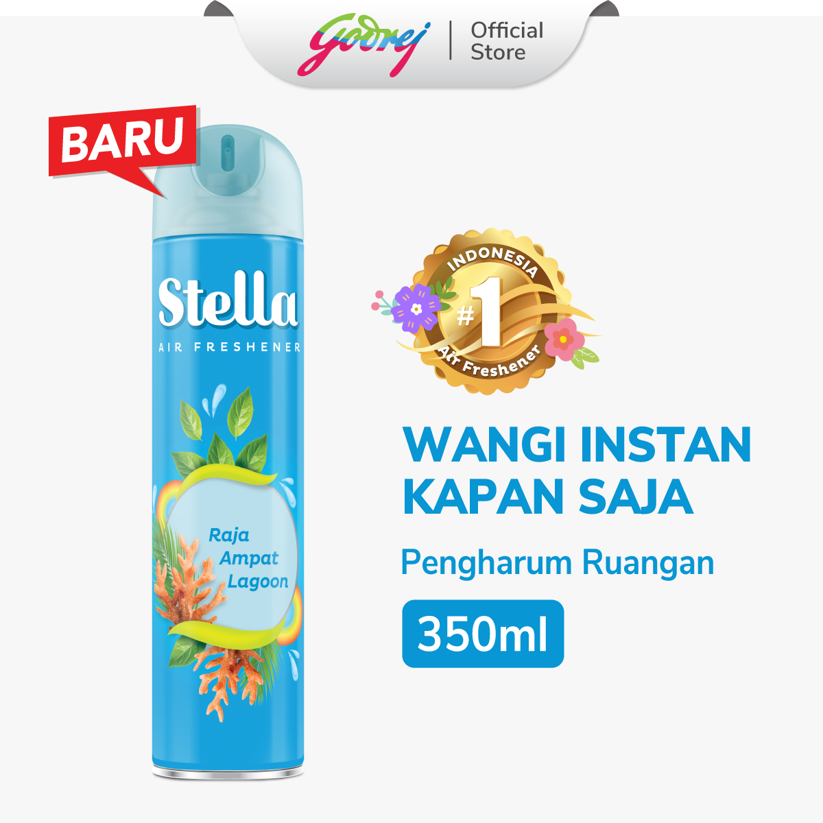 Stella Aerosol Raja Ampat Lagoon 350ml + 50ml - Pengharum Pewangi Ruangan Semprot
