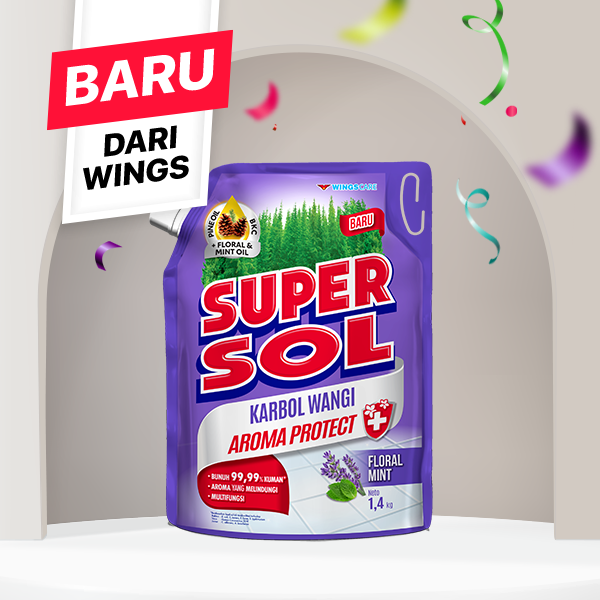 Supersol Pembersih Lantai Karbol Floral Mint Pouch 1400 gr - Gambar 3