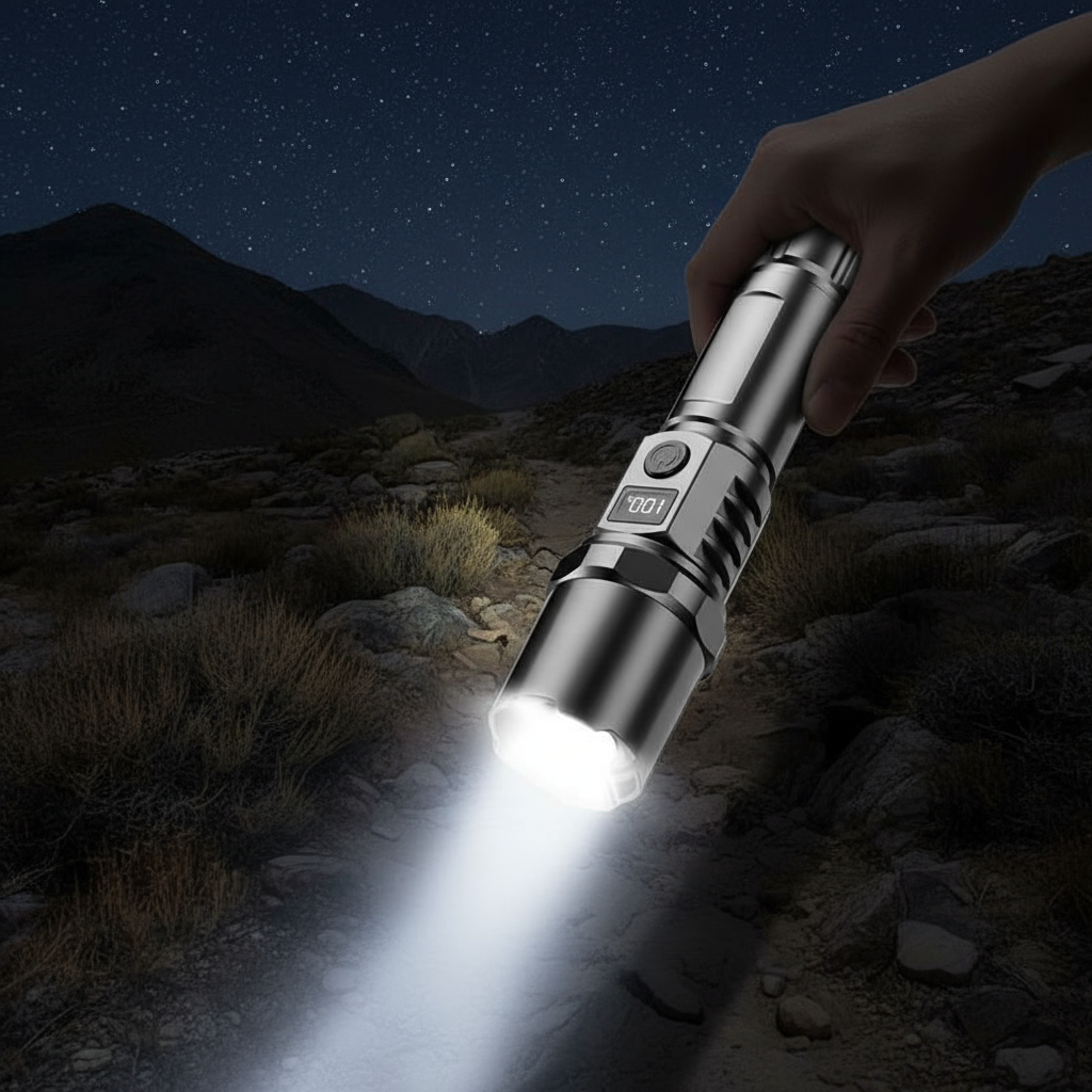 New LED Spotlight Flashlight, Ultra Bright, Long-Range, Portable, Fast ...