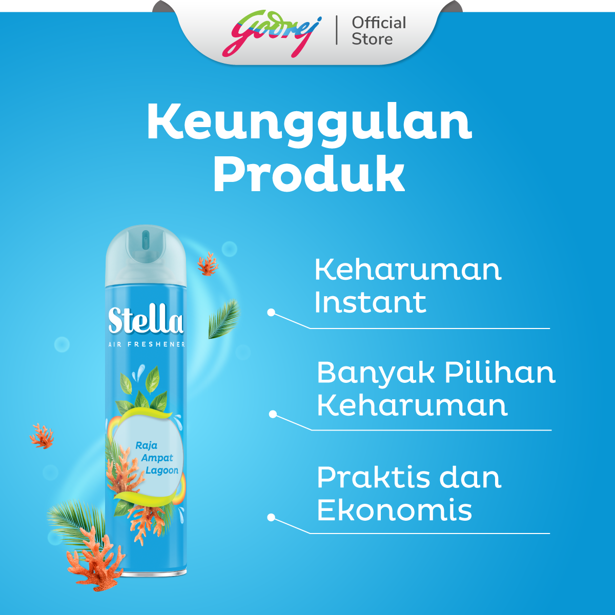 Stella Aerosol Raja Ampat Lagoon 350ml + 50ml - Pengharum Pewangi Ruangan Semprot - Gambar 2