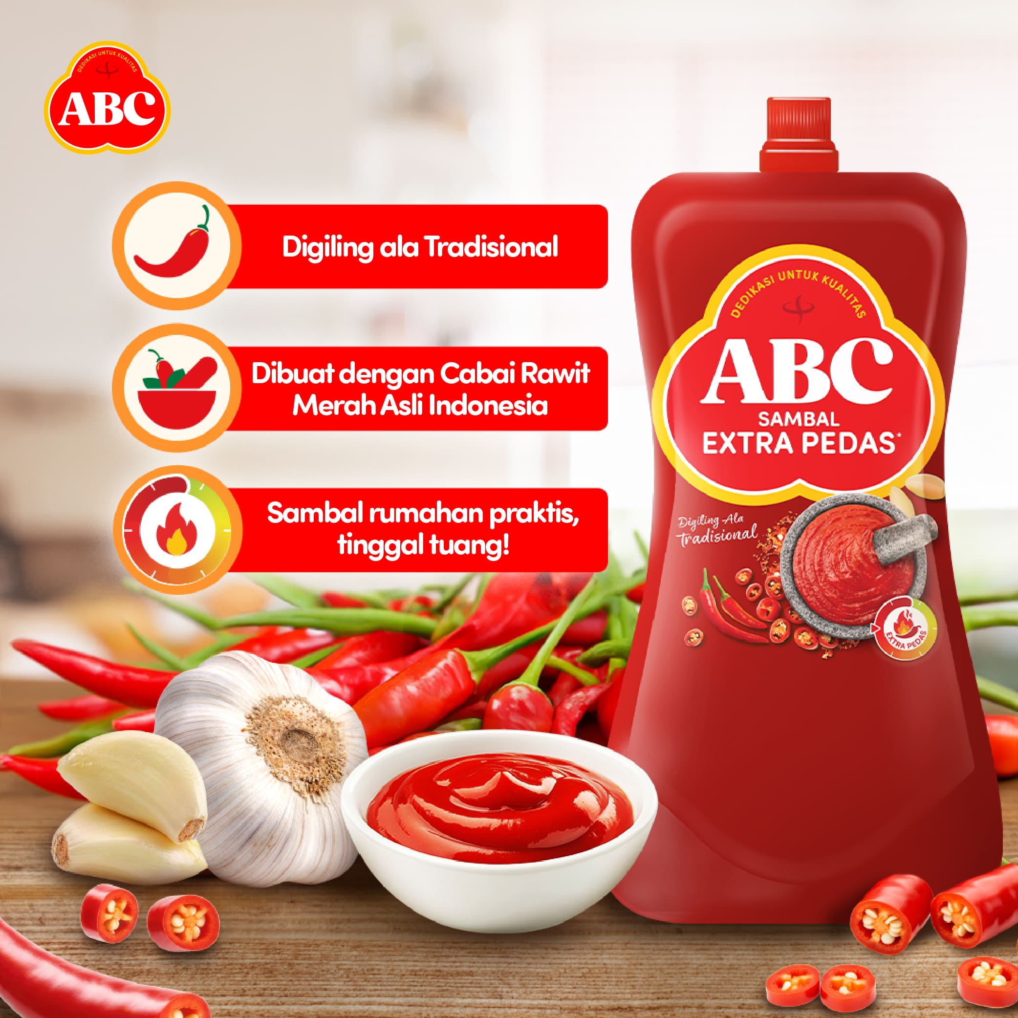 ABC Saus Sambal Extra Pedas 380 g - Gambar 3